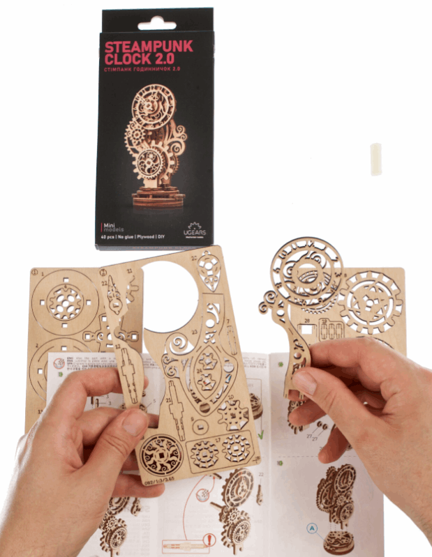 UGears Steampunk Clock 2.0 Wooden Construction Set
