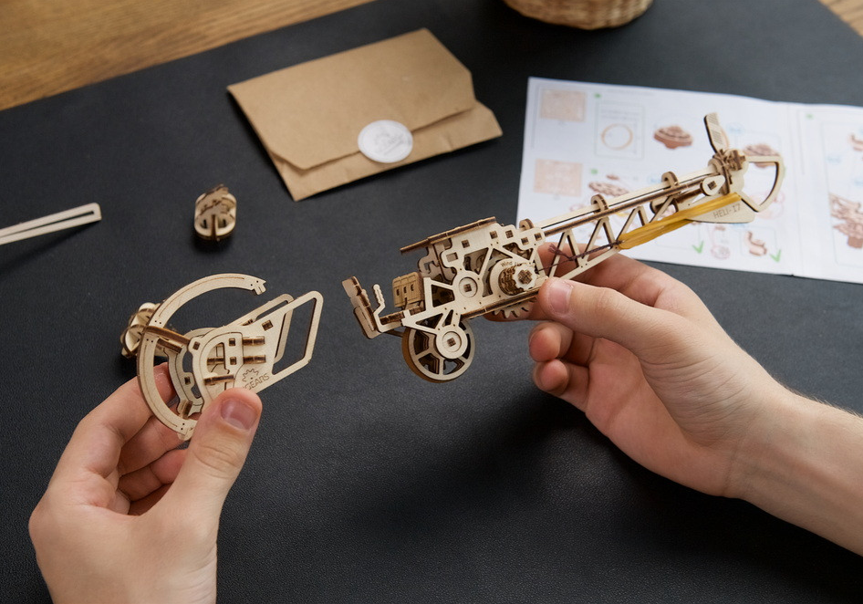 UGears Mini Helicopter Wooden Construction Set
