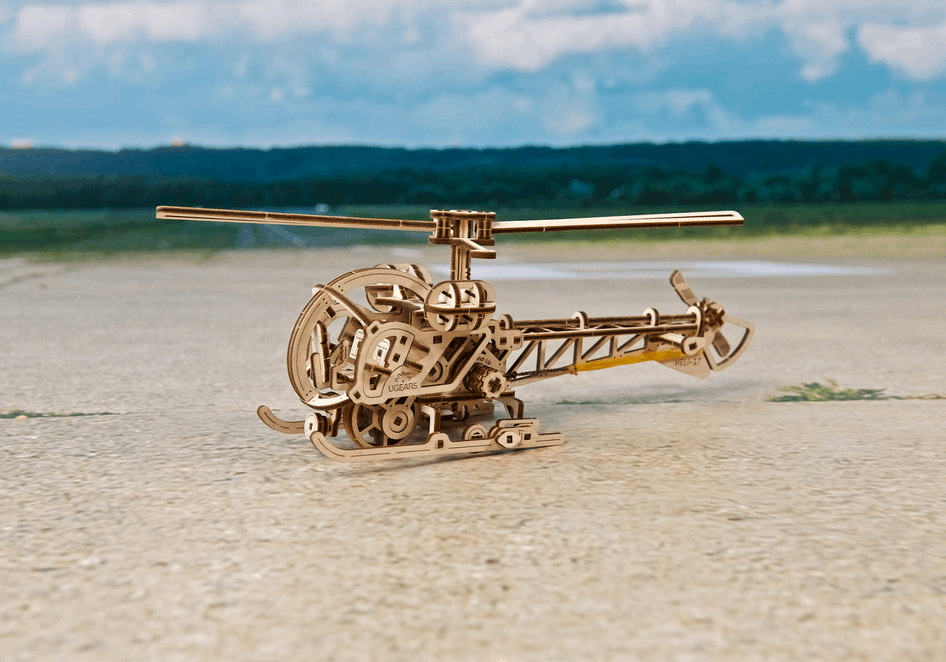 UGears Mini Helicopter Wooden Construction Set