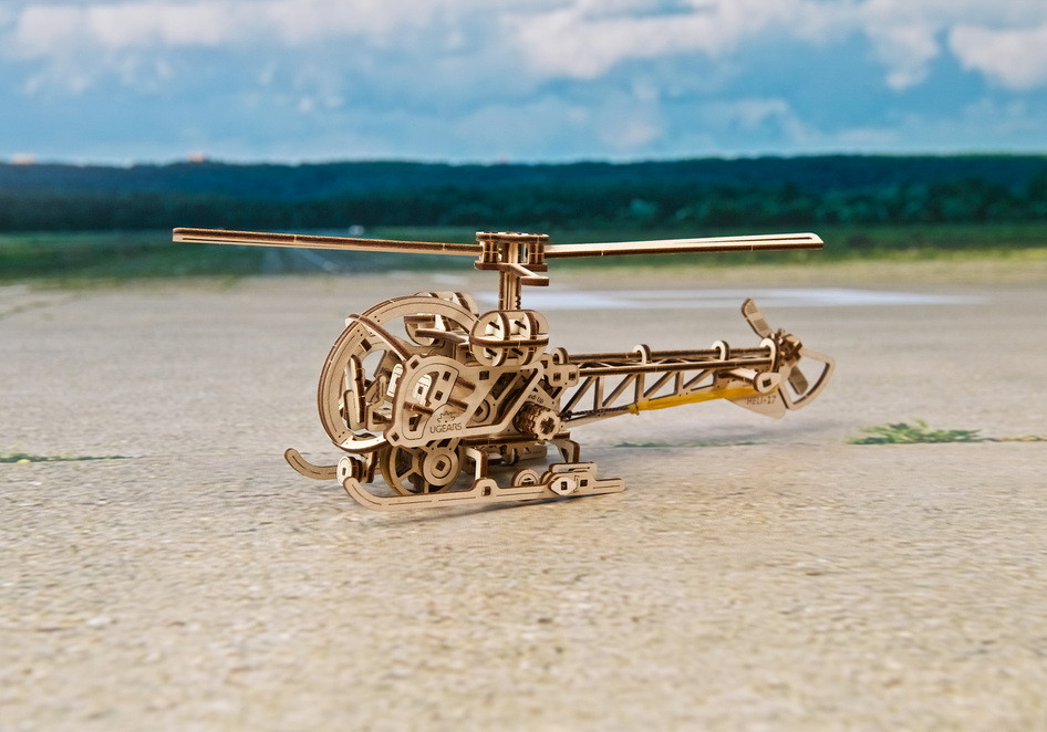 UGears Mini Helicopter Wooden Construction Set