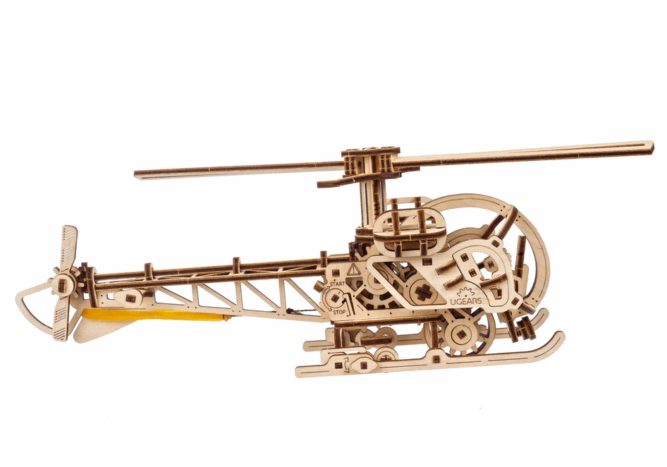 UGears Mini Helicopter Wooden Construction Set