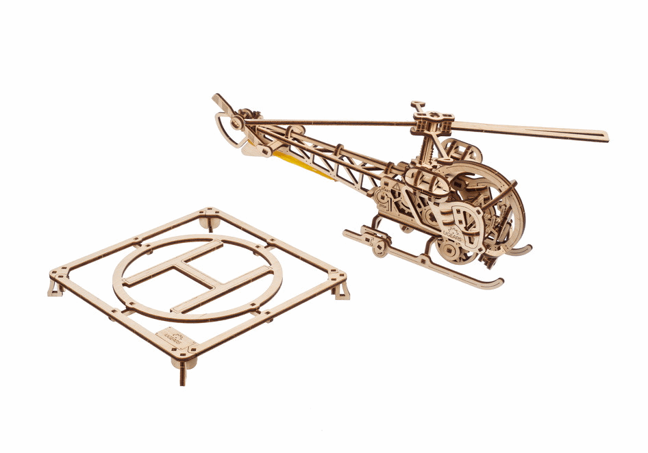 UGears Mini Helicopter Wooden Construction Set
