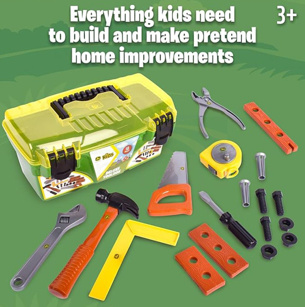 John Deere 18pc Deluxe Toolbox creative play