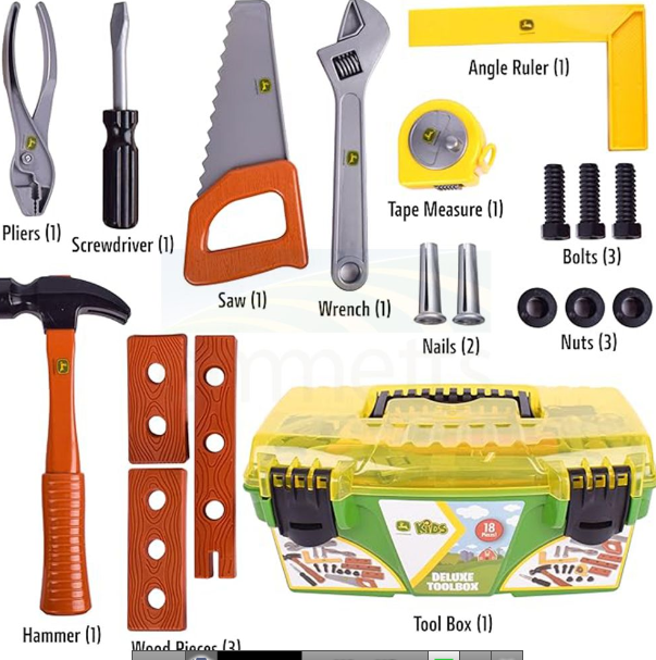 John Deere 18pc Deluxe Toolbox creative play