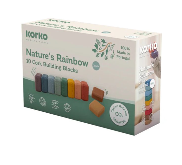 Korko Nature Rainbow Cork Block Set 10pc