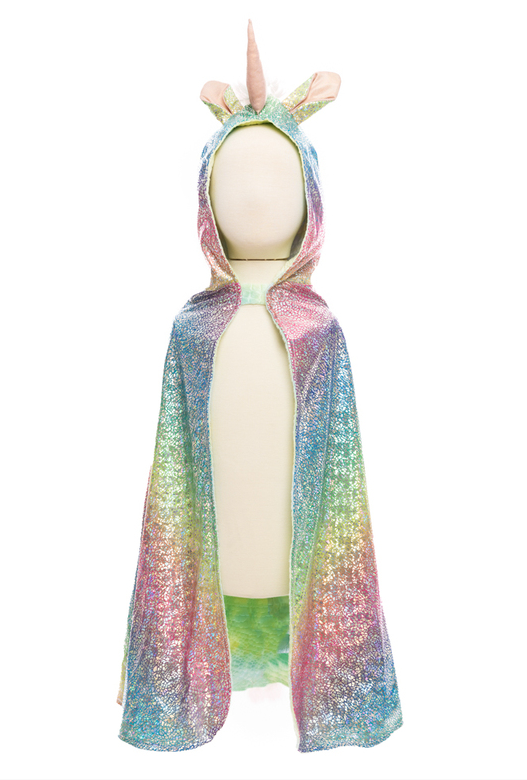 Great Pretender Rainbow Reversible Unicorn Dragon Cape Size 4-6 Costume
