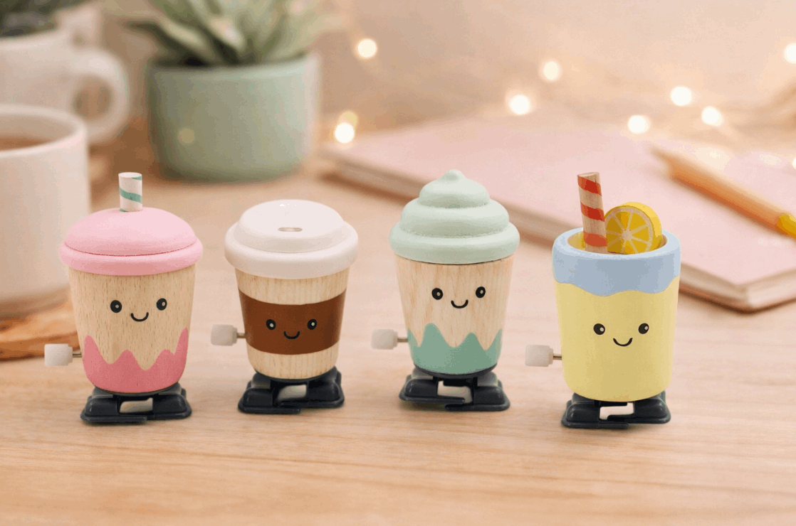 Kaper Kidz Wooden Wind Up Walking Drink