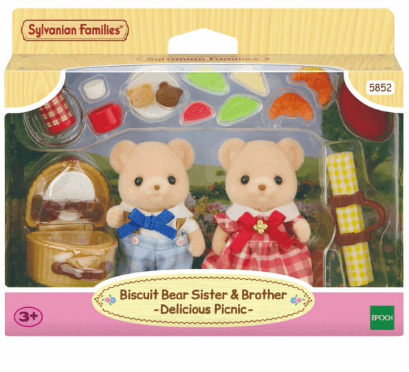 Sylvanian Families Biscuit Bear Brother & Sister Delicious Picnic