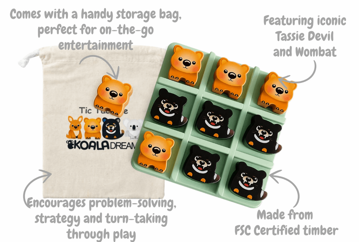 Kaper Kidz Bush Buddies Tic Tac Toe Wombat & Tassie Devil