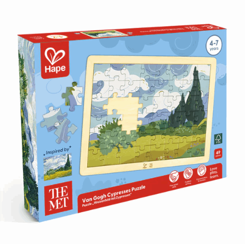 Hape Van Gogh Cypresses Puzzle 49pc