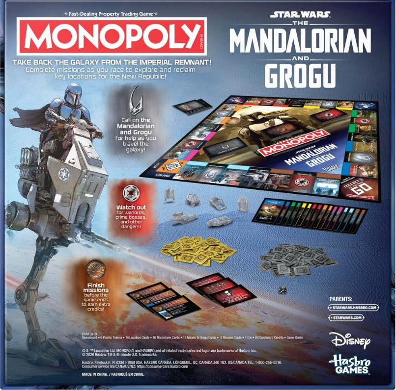 Hasbro Games Monopoly Star Wars Mandalorian and Grogu