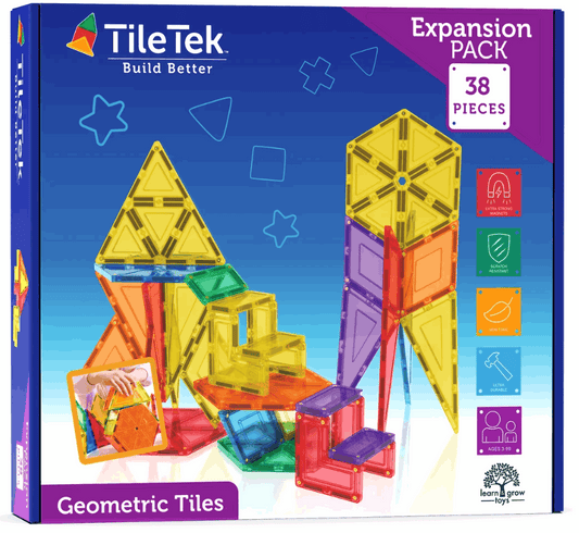 Tile Tek Magnetic Tiles 38pc Geometric Expansion Set