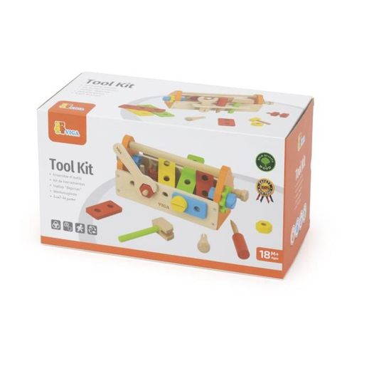 Viga Wooden Tool Box with Tools