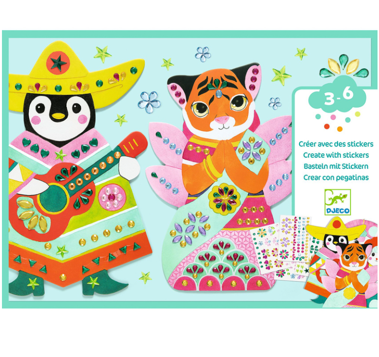 Djeco Rhinestones and Collage Sticker Set
