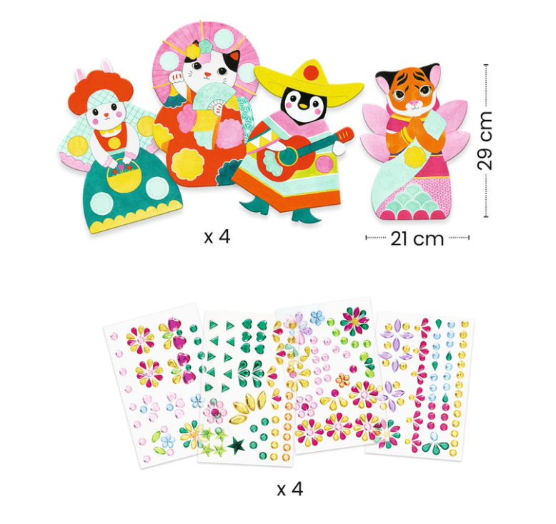 Djeco Rhinestones and Collage Sticker Set