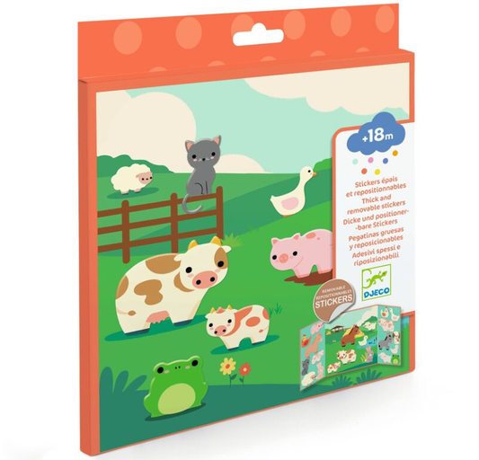 Djeco Repositionable Stickers Farm Animals
