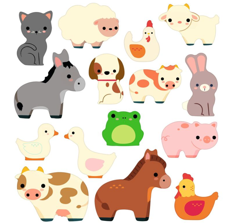 Djeco Repositionable Stickers Farm Animals