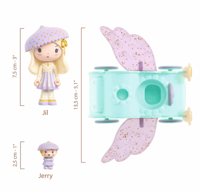 Tinyly Jil & Jerry Figurine & Tinycar