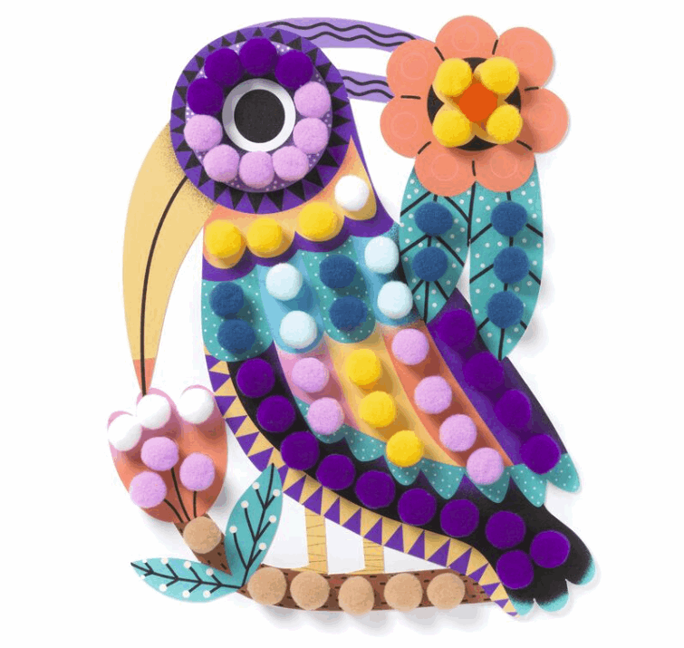 Djeco Shapes and Bobbles Pompom Assortment Collage