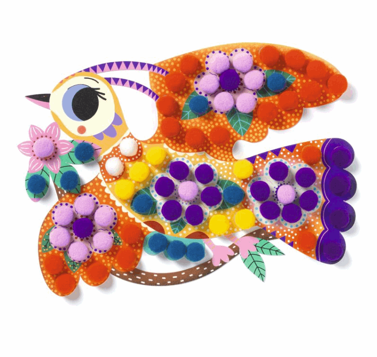 Djeco Shapes and Bobbles Pompom Assortment Collage