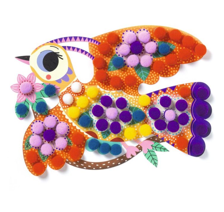 Djeco Shapes and Bobbles Pompom Assortment Collage