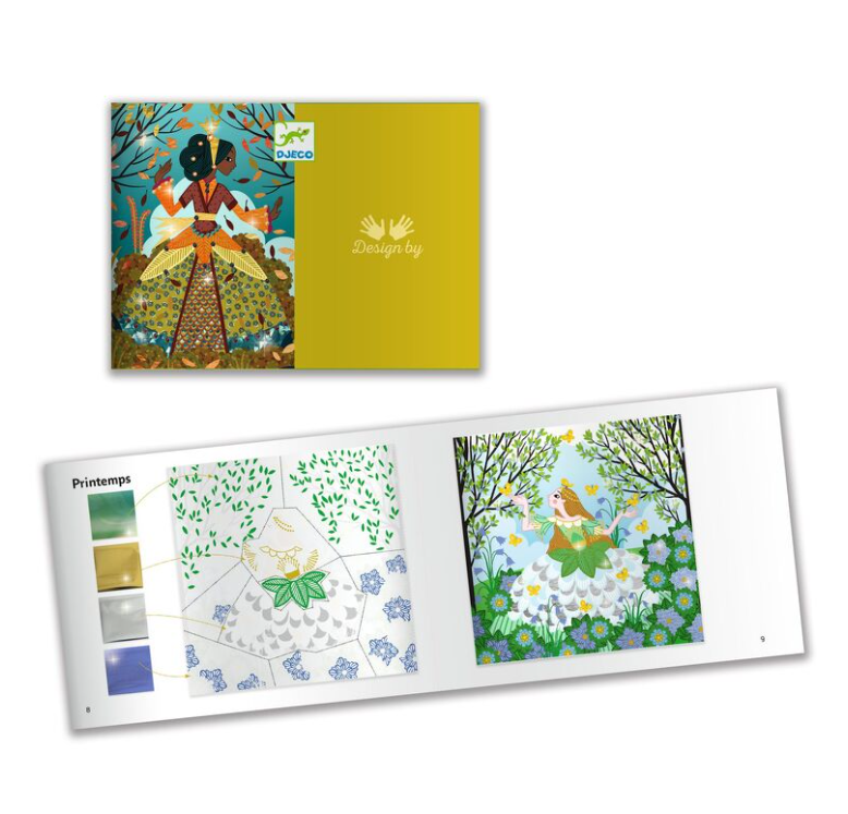 Djeco Dresses In Seasonal Colours Foil Art Craft Kit