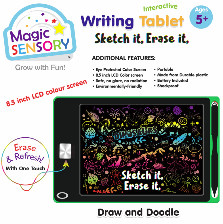 Magic Sensory LCD Table Green Dinosaur (USB rechargable)