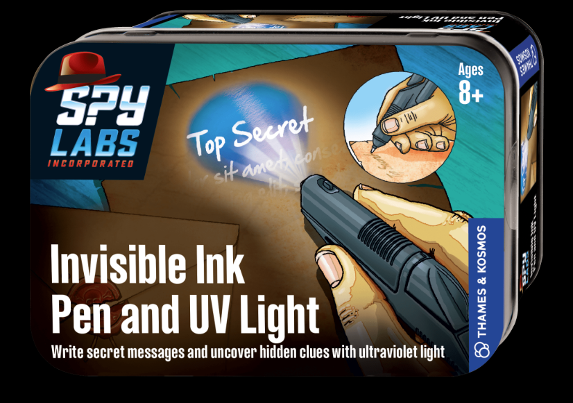 Thames & Kosmos Spy Labs Invisible Ink Pen and UV Light Tin