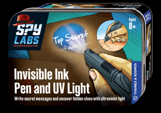 Thames & Kosmos Spy Labs Invisible Ink Pen and UV Light Tin