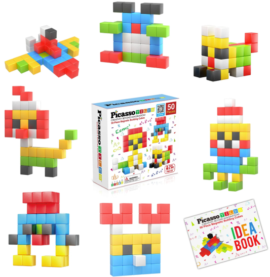 Picasso Tiles 50pc Magnetic Building Cubes