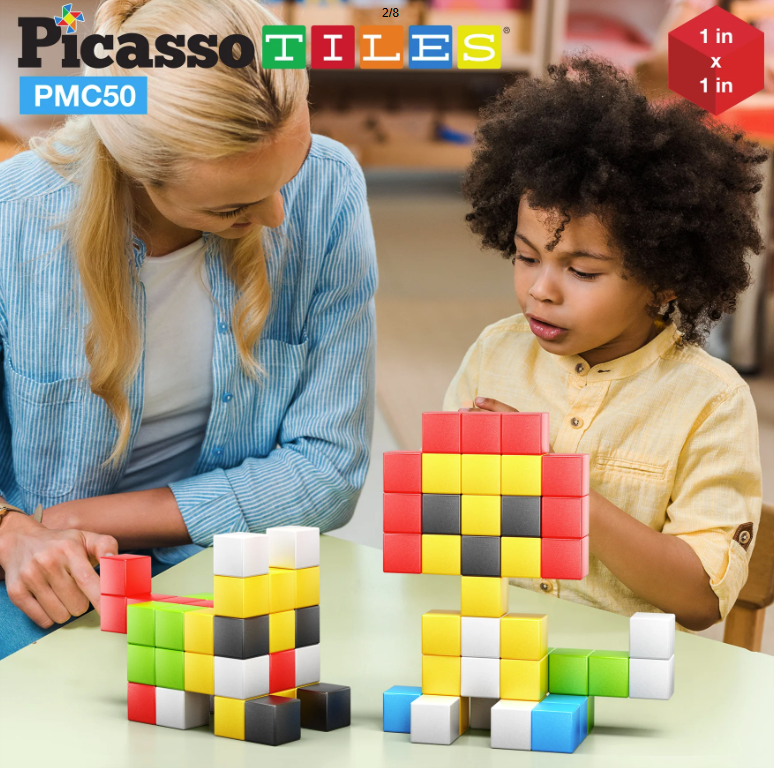 Picasso Tiles 50pc Magnetic Building Cubes