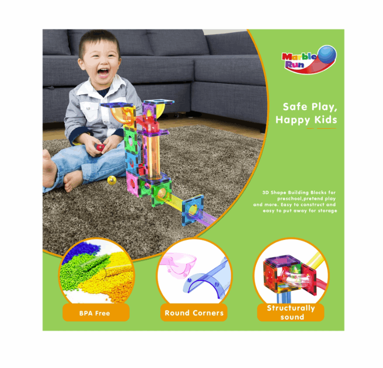 Picasso Tiles Magnetic Marble Run Set 40pc