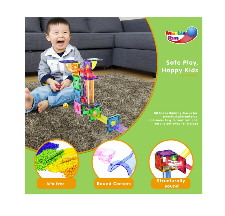 Picasso Tiles Magnetic Marble Run Set 40pc