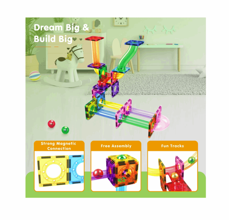 Picasso Tiles Magnetic Marble Run Set 40pc