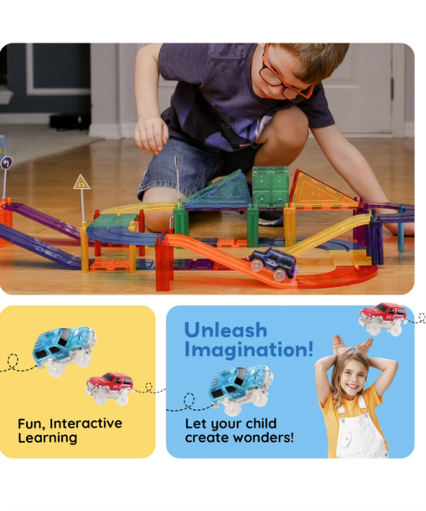 Picasso Tiles Magnetic Race Track Set 30pc
