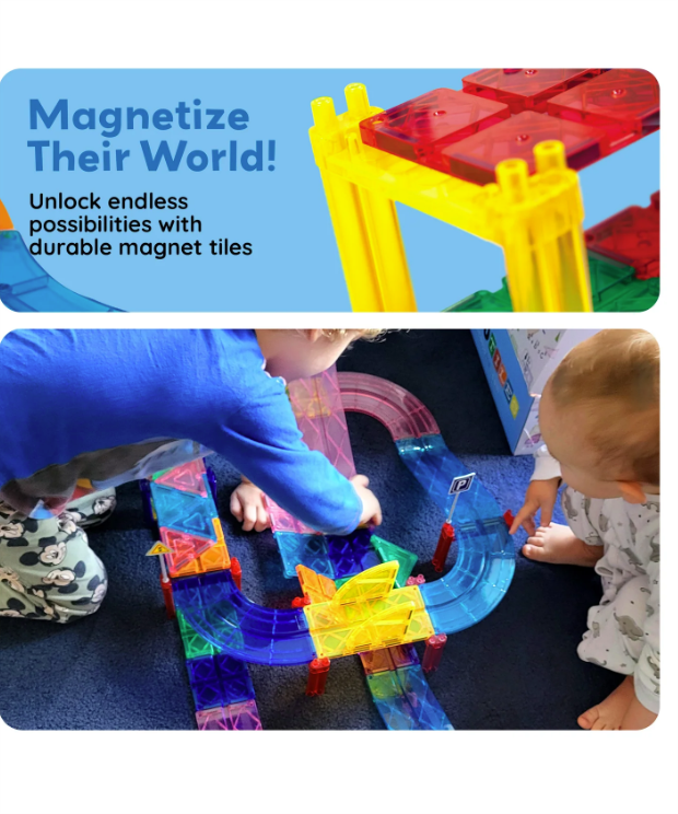 Picasso Tiles Magnetic Race Track Set 30pc