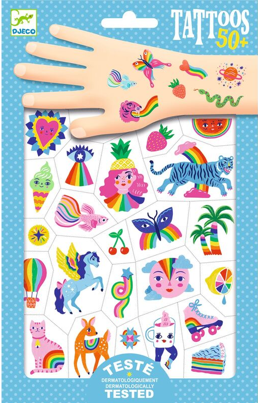 Djeco Temporary Tattoos Rainbow 50pc