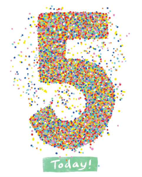 5  Birthday Card Five Sprinkles by Cat MacInnes
