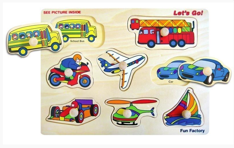 Fun Factory Wooden Puzzle with Knobs - Let's Go