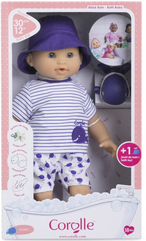 Corolle Bath Doll Soft Body and Closing Eyes