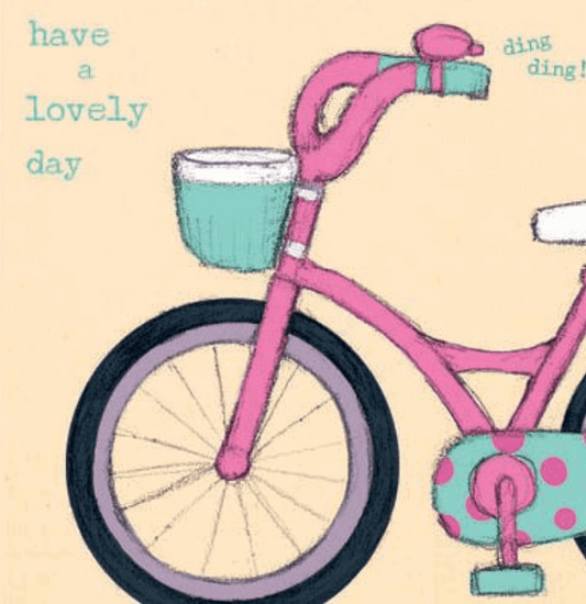 Birthday Card Pink Bike by Anne Marie Finn