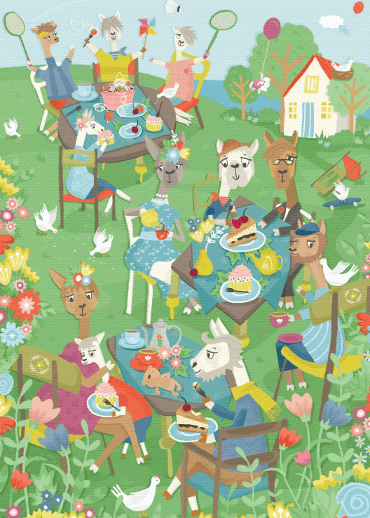 Birthday Card Llamas Party by Caitlin Murray