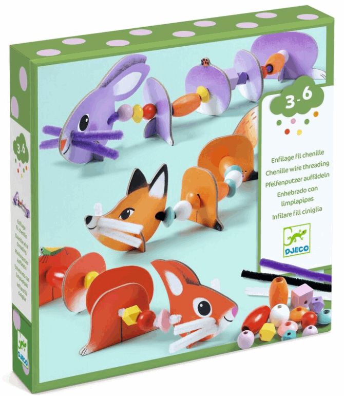 Djeco Threading Cute Animals Activity