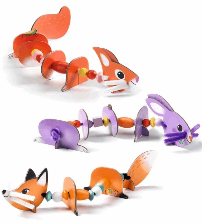 Djeco Threading Cute Animals Activity