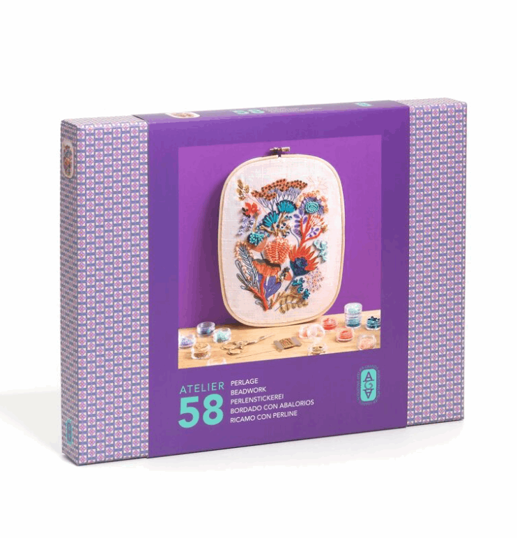 Djeco Atelier 58 Floral Beadwork Embroidery Kit