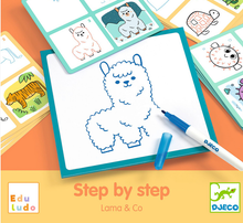 Load image into Gallery viewer, Djeco Step by Step Learn to Draw Intro to Axial symmetry
