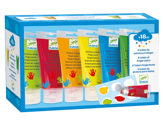 Djeco Finger Paint Tubes 6pc Art & Craft