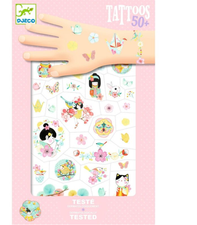 Djeco Temporary Tattoo Sakura Japanese 50pc