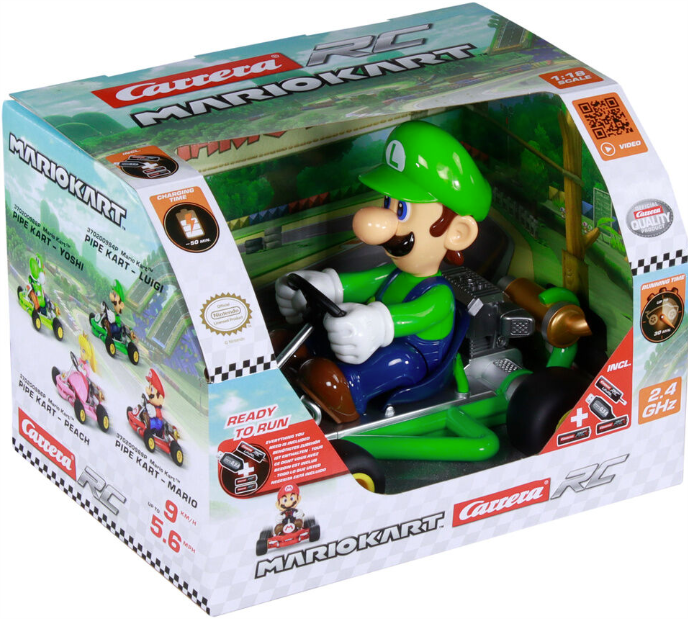 Carrera Mario Kart 1:18 Remote Control Pipe Kart - Luigi