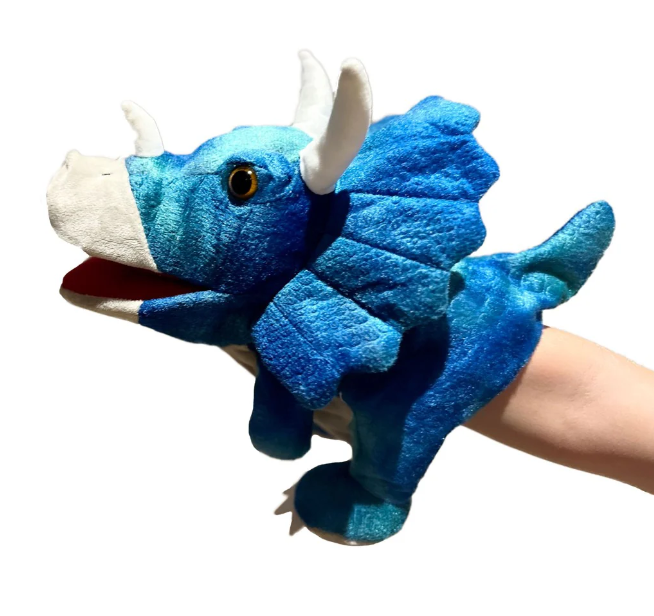 Johnco Plush Hand Puppet Triceratops puppet